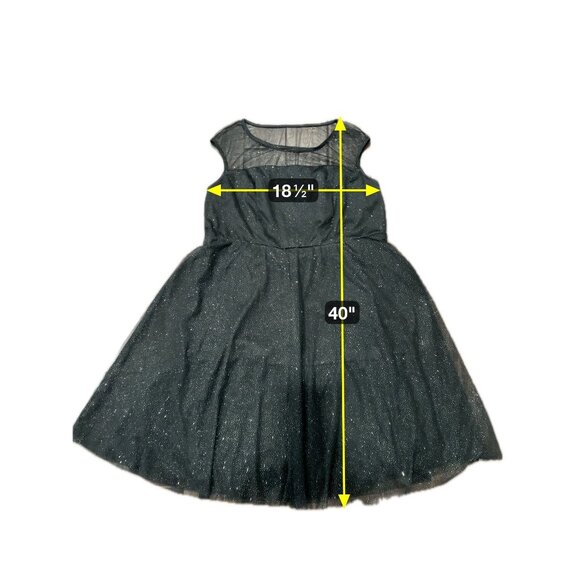 Candalite Black Sleeveless Glitter Mesh Overlay Dress Size XXL Whimsygoth Fairy - Picture 7 of 9